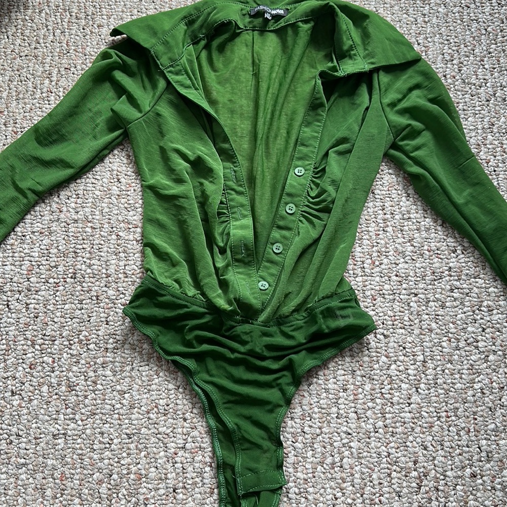 Long sleeve green bodysuit